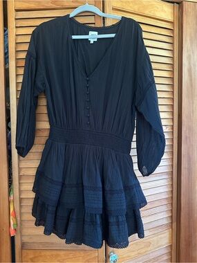 aerie Black Tiered Mini Dress